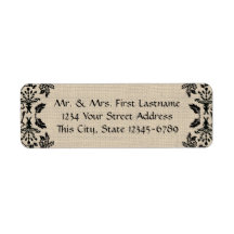 Country Garden Damask Black und Burlap