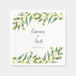 Country Garden Eukalyptus Grüne Hochzeit Serviette