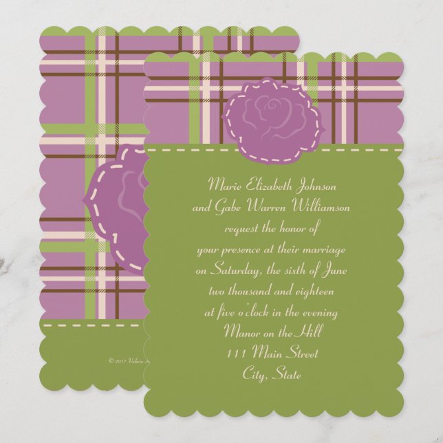 Country Garden Invitation de mariage (Devant / Derrière)