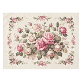 Country Garden Roses auf Creme Hintergrund Tischdecke
