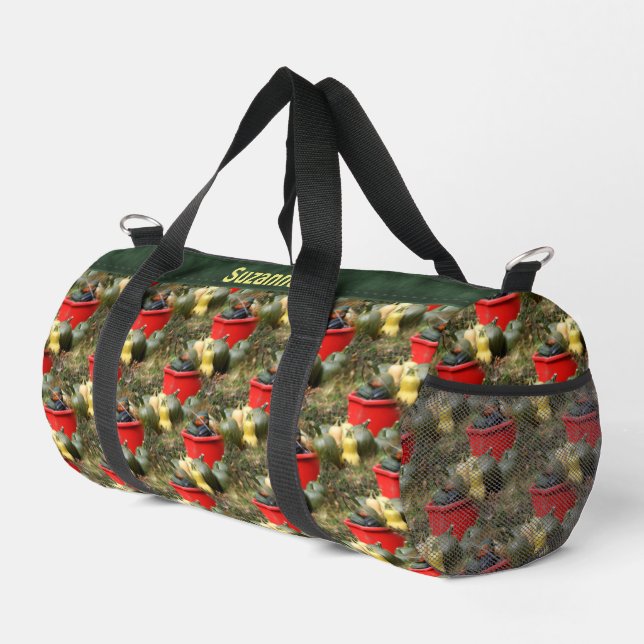 Country Garden Squash Muster Personalisiert Duffle Bag (Rechte Ecke)