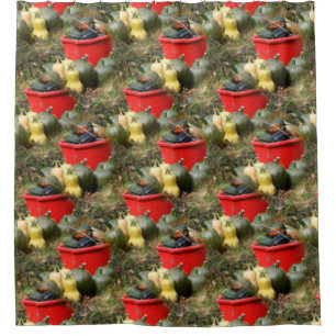 Country Garden Squash Nattern Muster Duschvorhang