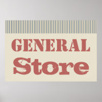 Country General Store Wall Art Poster Print Decke
