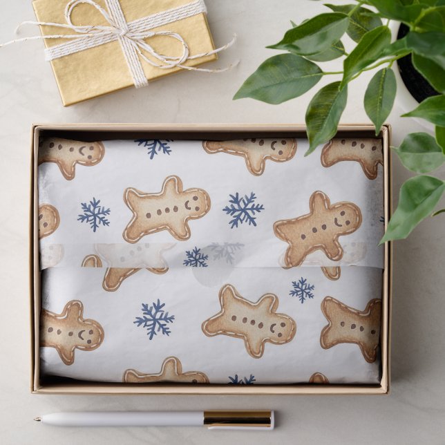 Country Gingerbread Cookies Snowflakes Christmas Seidenpapier (Geschenk)