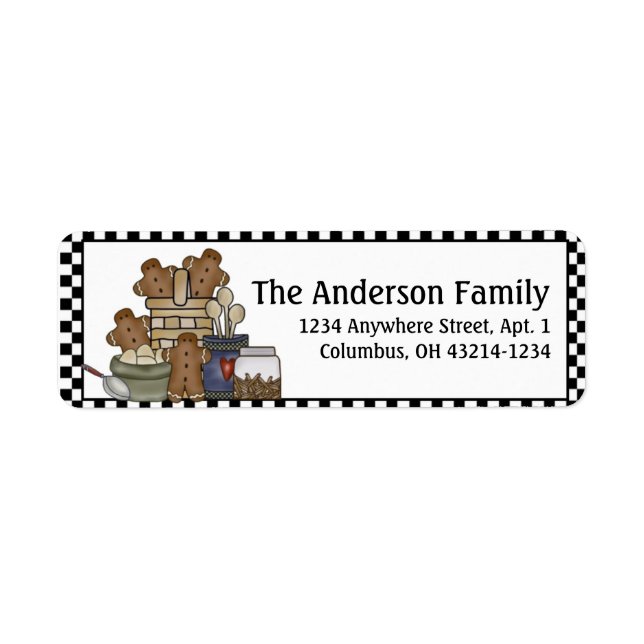 Country Gingerbrei Küche Rücksendeadressen-Aufkleb (Vorne)