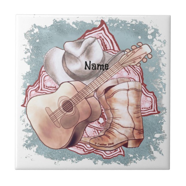 Country Gitarre  Fliese (Vorderseite)