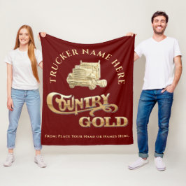 Country Gold Personalisiert Trucker Geschenk Fleecedecke