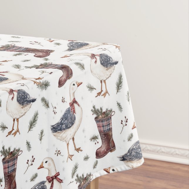 Country Goose Boots Christmas Tischdecke (Beispiel)