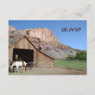 Country Grange Chevaux Stable Mariage Cartes RSVP