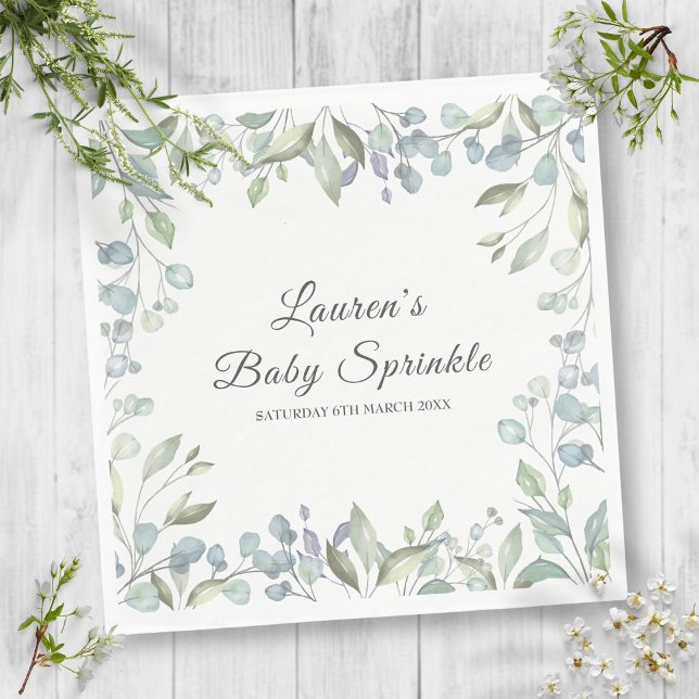 Country Greenery Floral Baby Sprinkle Dusche Serviette (Country Greenery Floral Baby Sprinkle Shower Napkins)