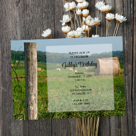 Country Hay Bales Farm Geburtstagspartei Einladung
