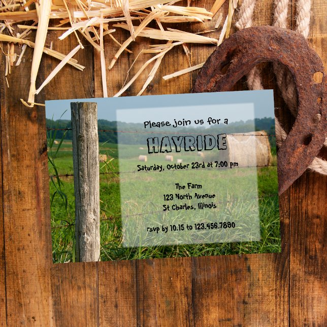 Country Hayride Einladung (Invite friends for a fun Fall event with this charming Hayride Invitation.)