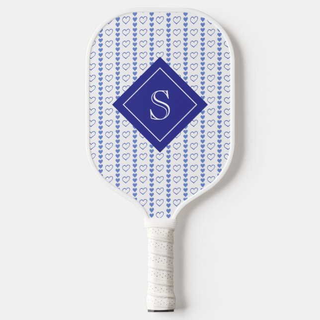 Country Heart Strip Muster Personalisiert Pickleball Schläger (Vorderseite)