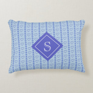 Country Heart Stripes Muster Monogramm Dekokissen