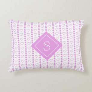Country Heart Stripes Muster Monogramm Dekokissen