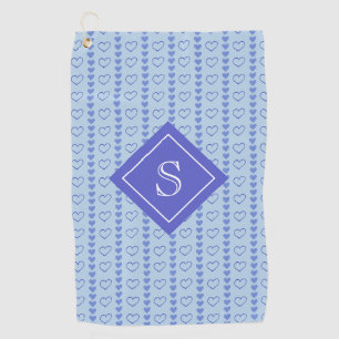 Country Heart Stripes Muster Monogramm Golfhandtuch