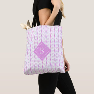 Country Heart Stripes Muster Monogramm Tasche