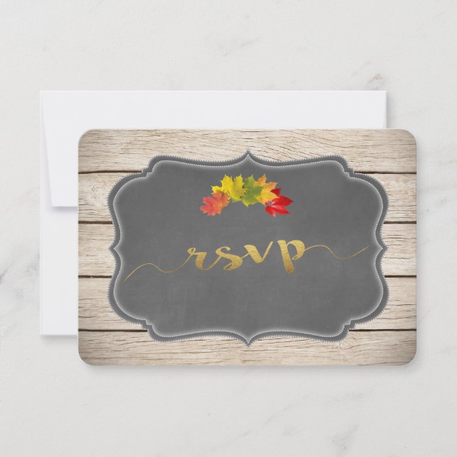 Country Herbstlaubs Music Sheet Wedding RSVP Karte (Vorderseite)