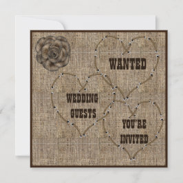 Country Hessian Burlap Wedding Einladung
