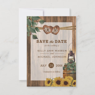 Country Hochzeit mit Sonnenblumen Save The Date