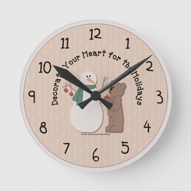 Country Holiday Wall Clock Runde Wanduhr (Vorderseite)