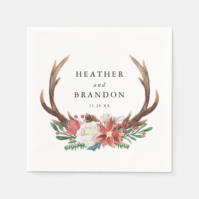 Country Holiday Winter Hochzeit Party Serviette (Vorderseite)