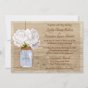 Country-Holz Rustikale Mason Jar Hochzeit Einladun Einladung
