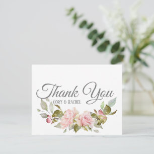 Country Hübsch Pink Roses Bouquet Vielen Dank Dankeskarte