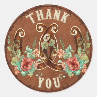 Country Hufeisen und Blume Danke, Ihr Sticker