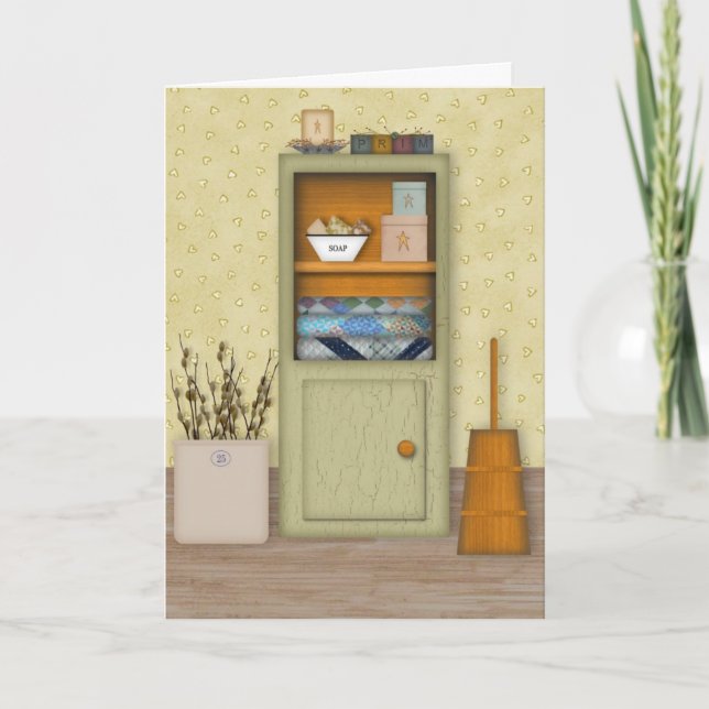 Country Hutch Birthday Card Karte (Vorderseite)