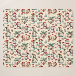 Country Hütte Christmas Snowman Sherpadecke