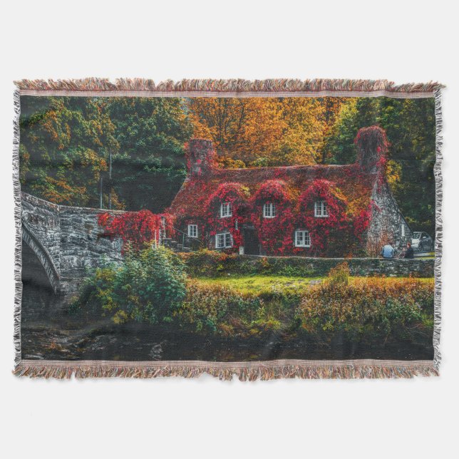 Country Hütte mit Red Vines Covering Zuhause Decke (Vorderseite)