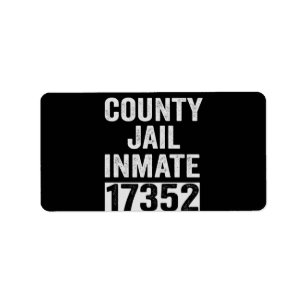 Country Inmate 17352 Funny Halloween Gefängnis Adressaufkleber