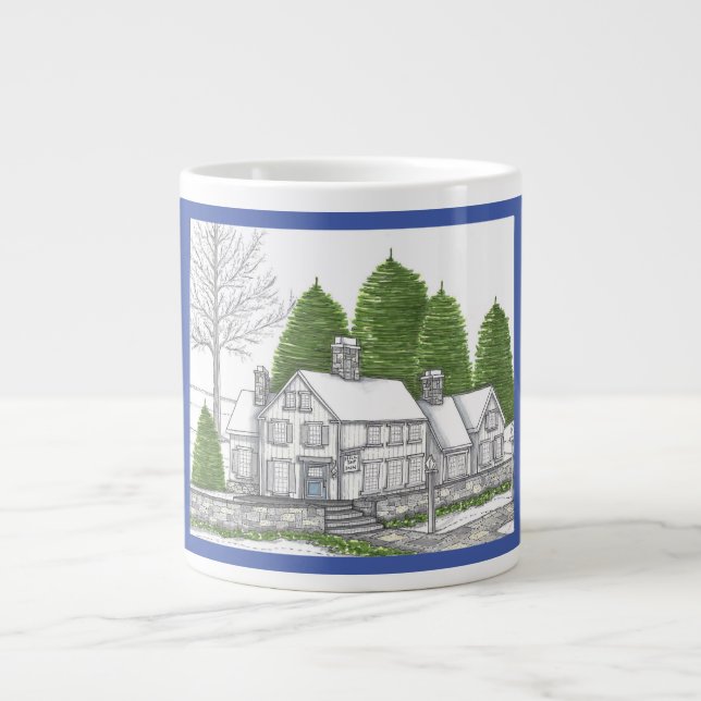 Country Inn Winter Soltice Jumbo Tasse mit Blue (Vorderseite)