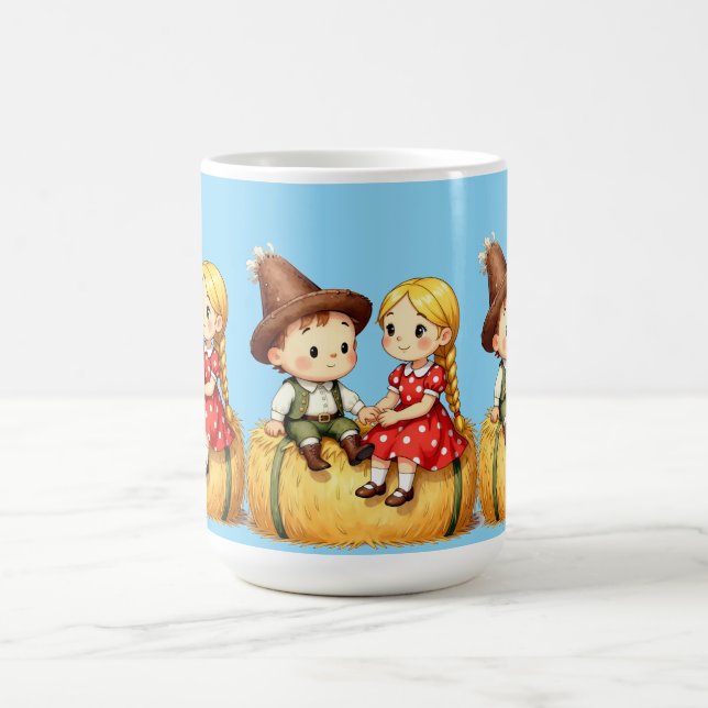 Country Kids on a Hay Bale,  Kaffeetasse (Mittel)