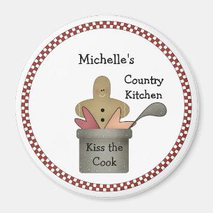 Country Kiss the Cook Magnet