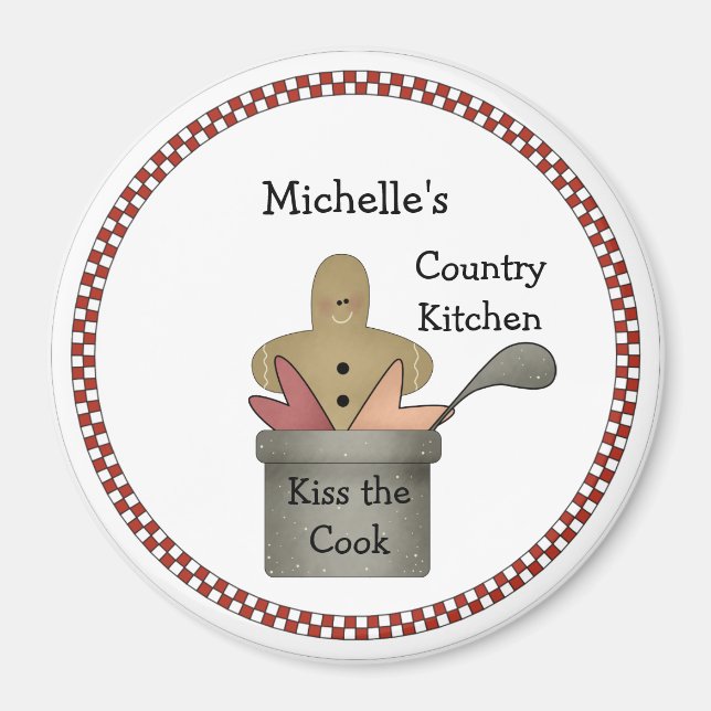 Country Kitchen Kiss the Cook Magnet (Vorne)