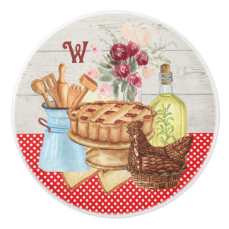 Country Kitchen Monogram Drawer Keramikknauf