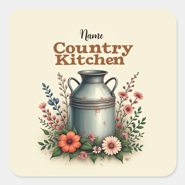 Country Kitchen Sticker Pack - [Name]'s Rustic Sty (Vorderseite)