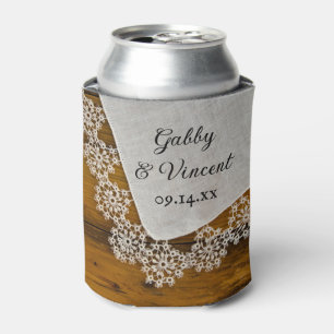Country Lace Barn Wedding Favor Dosenkühler