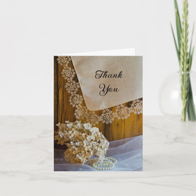 Country Lace und Blume Bridesmaid Vielen Dank Dankeskarte (Vorderseite)