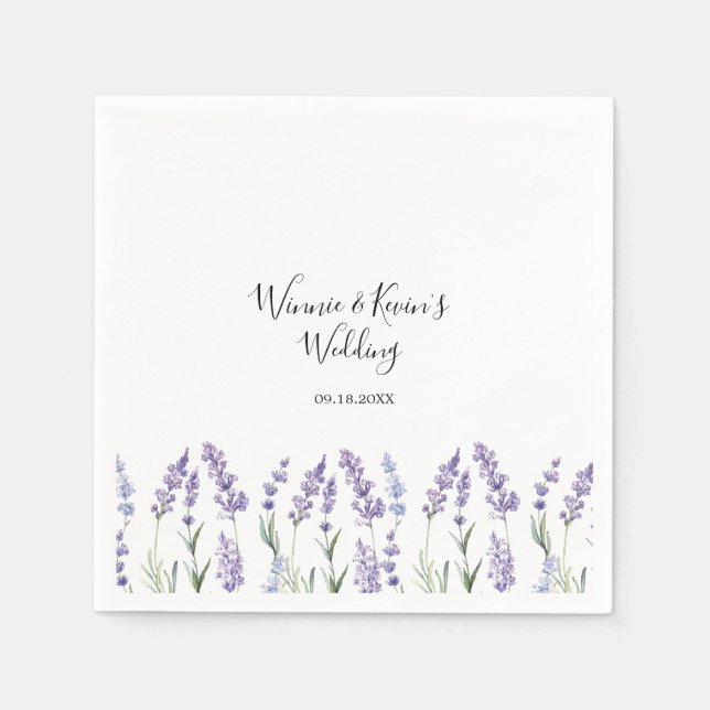 Country Lavender Wedding Serviette (Vorderseite)