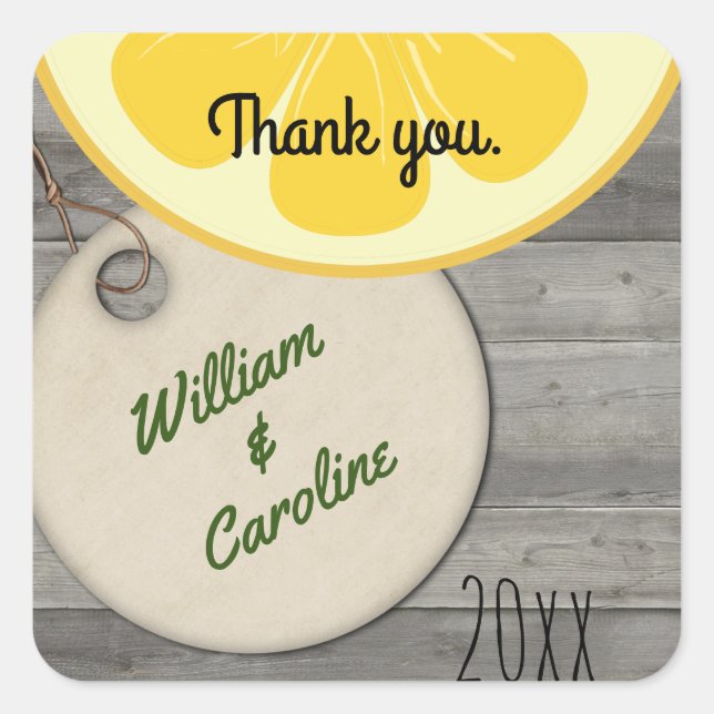 Country Lemonade Mason Jar Danke Sticker (Vorderseite)