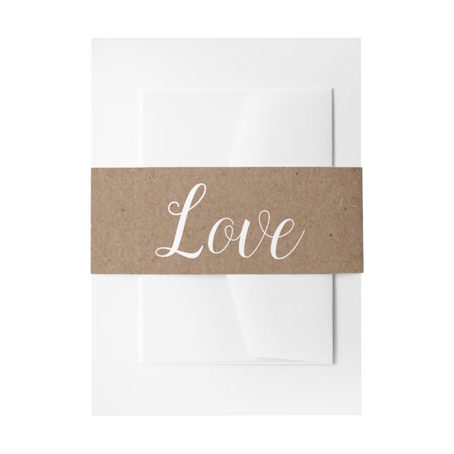 Country Liebe Braun & White Kraft Rustic Wedding Einladungsbanderole (Vorderseite Beispiel)