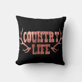 Country Life Antlers Peach Rose Gold Glam Kissen
