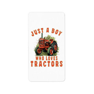 Country Life Boy, der Traktoren Liebe Adressaufkleber