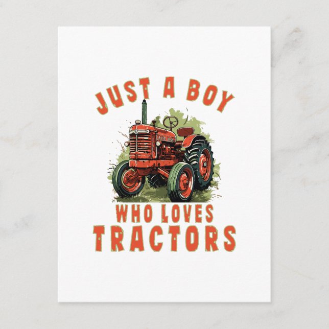 Country Life Boy, der Traktoren Liebe Begleitkarte (Vorderseite)