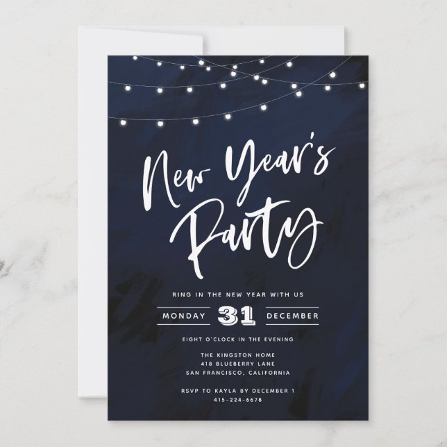 Country Lights New Year's Eve Party Invitation (Devant)