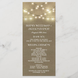Country Lights + Rustic Burlap Weddingprogramme Programm