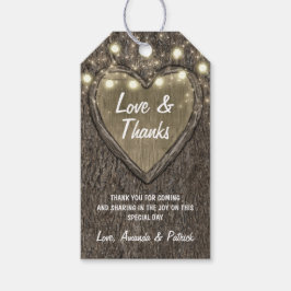 Country Lights Rustic Oak Tree Wedding Vielen Dank Geschenkanhänger